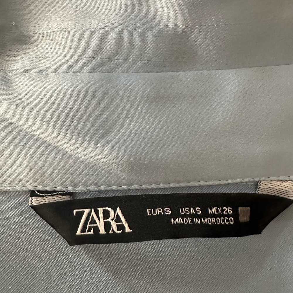 Zara Powder Blue Oversized Women's Button Down Shirt - Picture 7 of 7